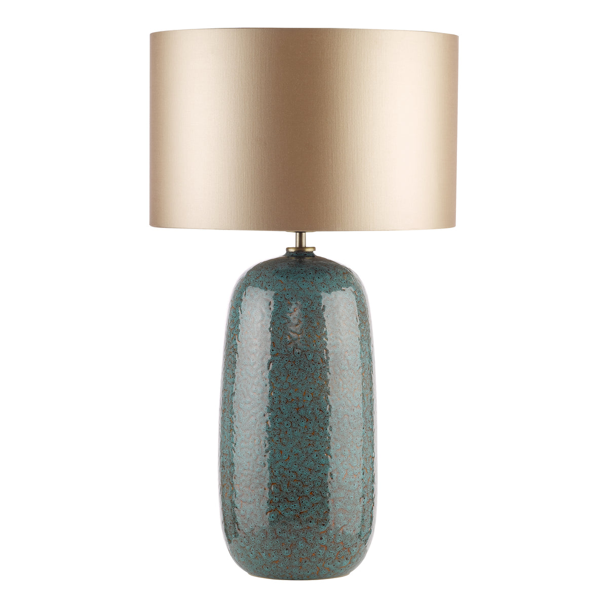 Jadis Ceramic Table Lamp in Blue with Taupe Cotton Shade