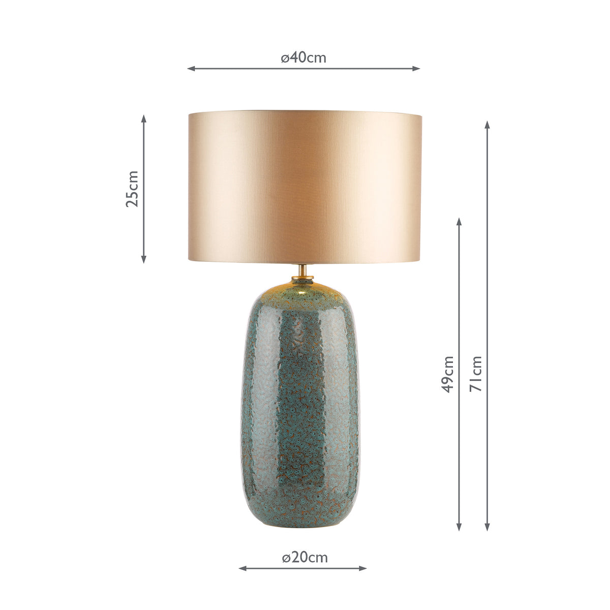 Jadis Ceramic Table Lamp in Blue with Taupe Cotton Shade