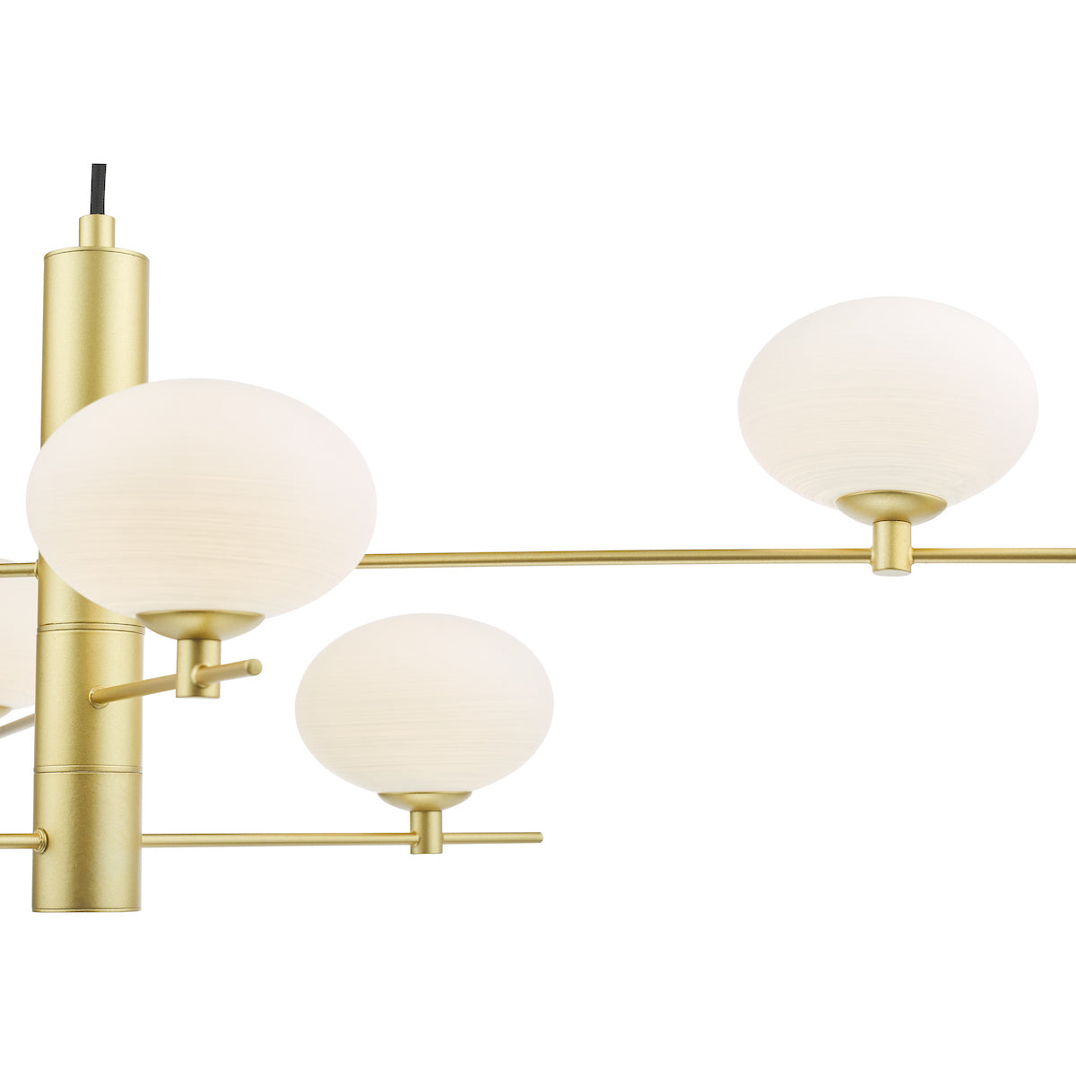 Jasper 6 Light Pendant In Satin Gold With Opal Glass Shades
