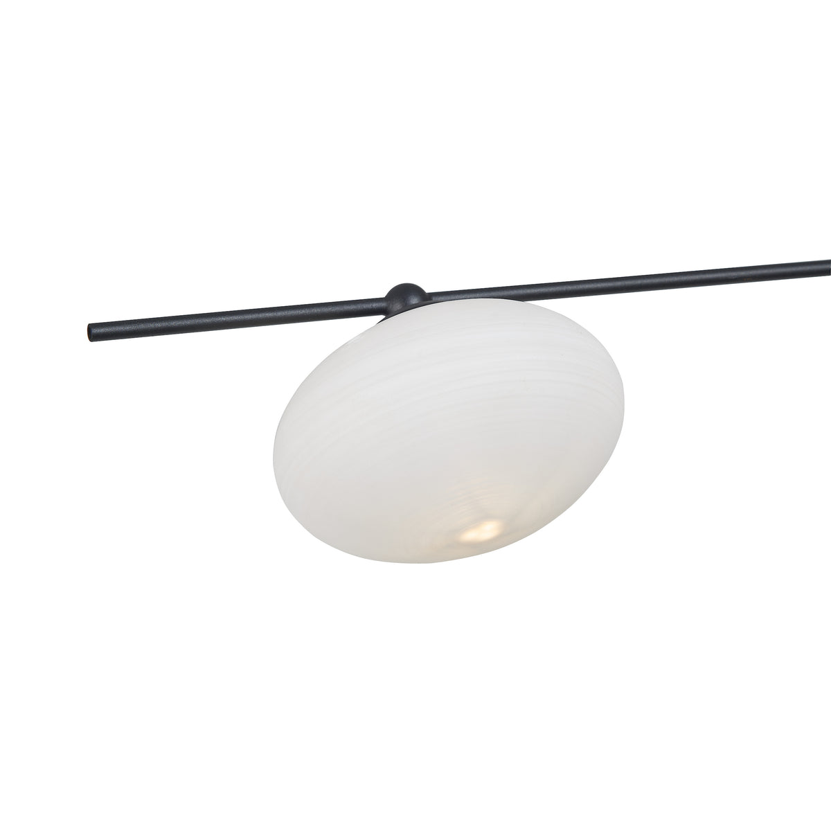 Jasper 3 Light Semi Flush Fitting In Matt Black With Opal Glass Shades