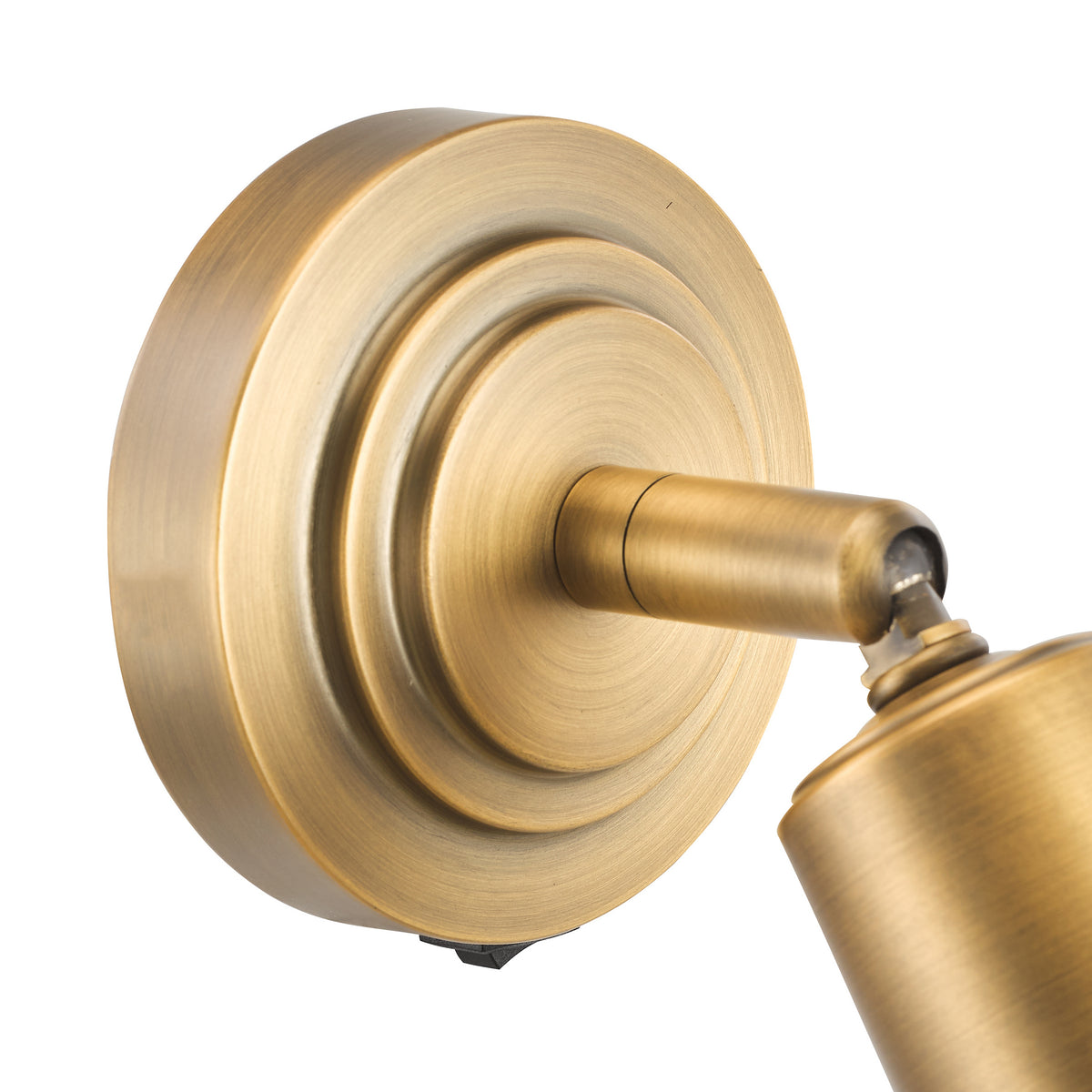 Jedrek Switched Single Adjustable Spotlight in Aged Brass