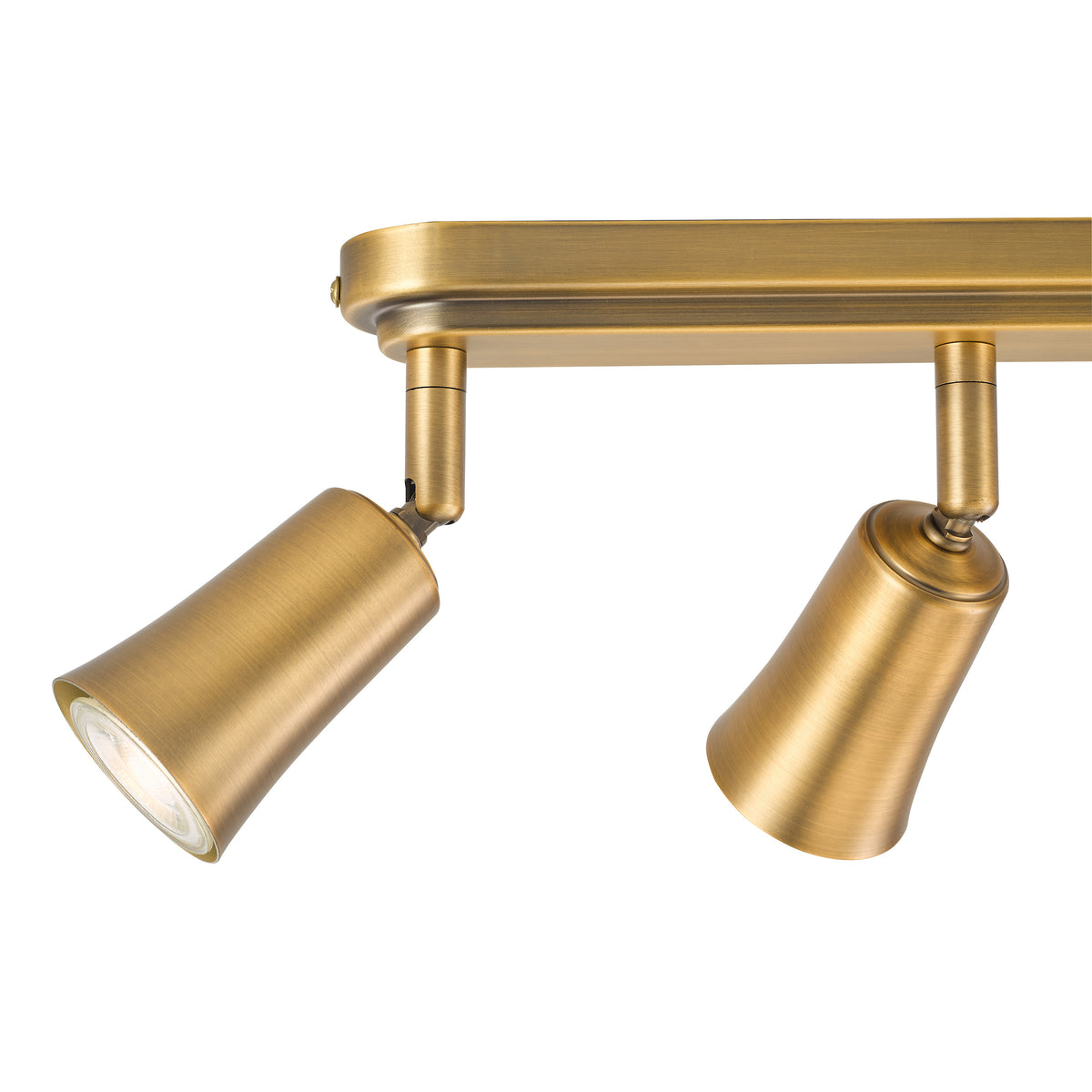 Jedrek Four Spot Adjustable Bar Spotlight in Aged Brass