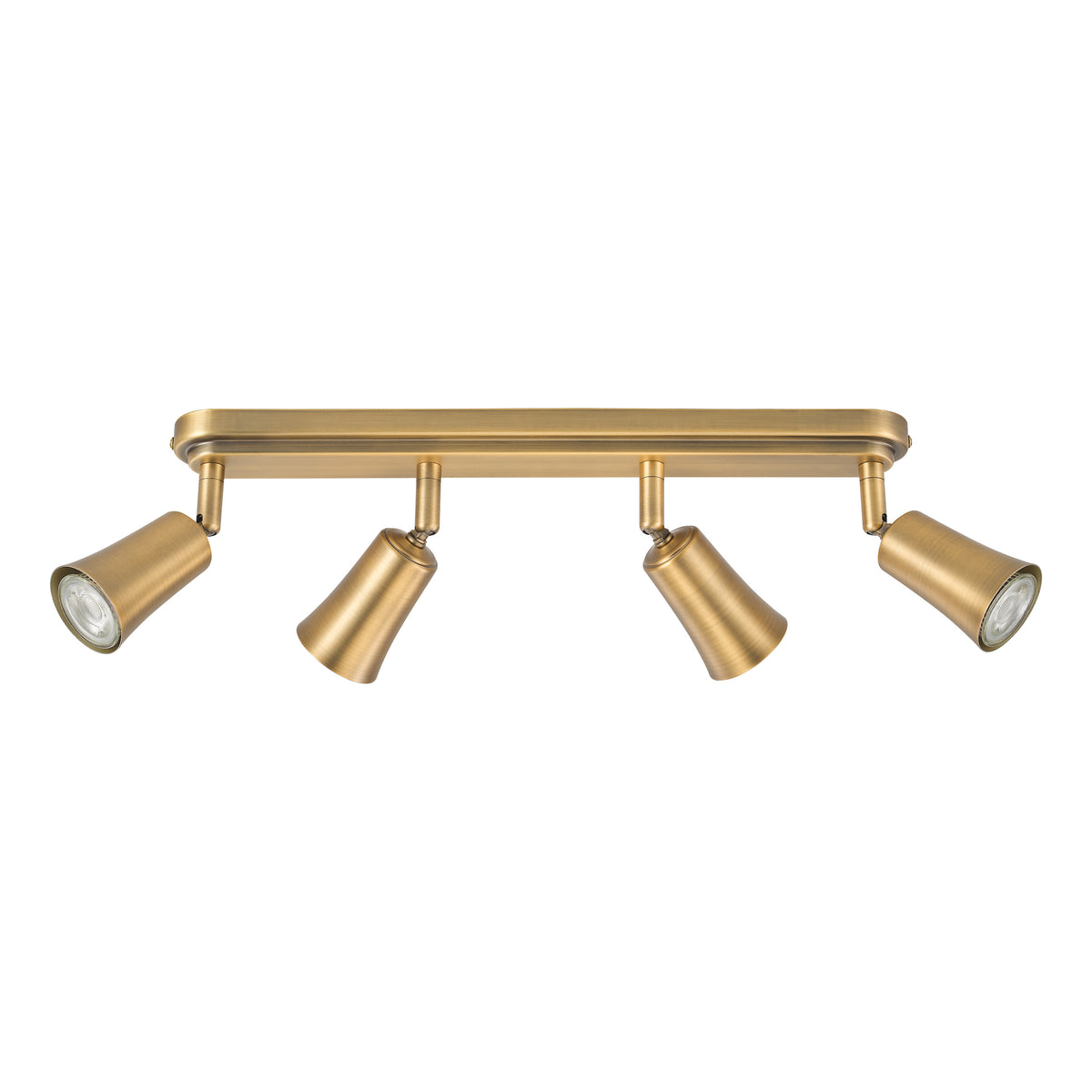 Jedrek Four Spot Adjustable Bar Spotlight in Aged Brass