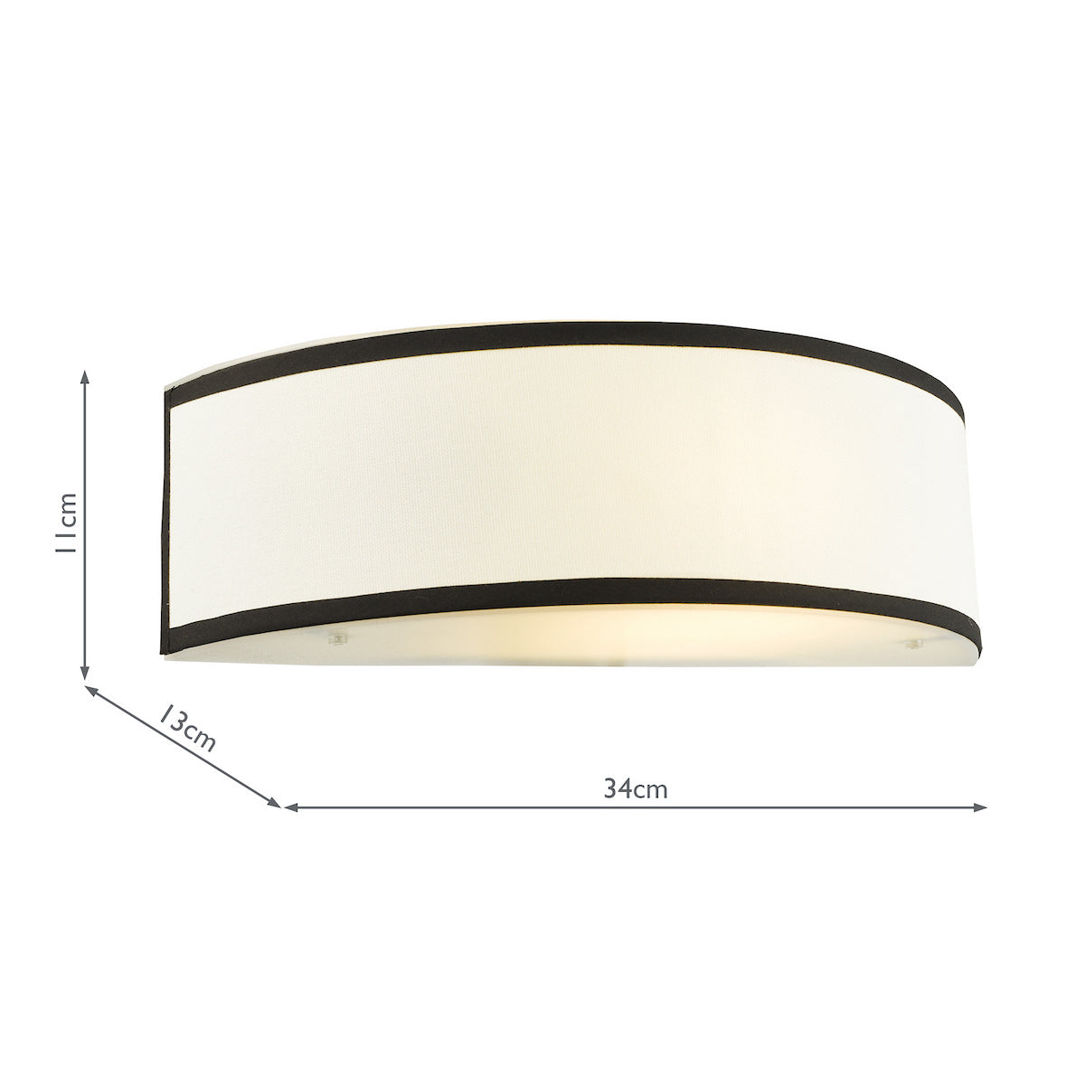 Jemima Wall Light in White & Black with Frosted Acrylic Diffuser