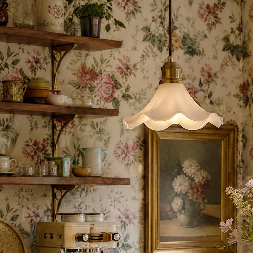 Kayla Pendant in Antique Bronze with Cream Porcelain Shade