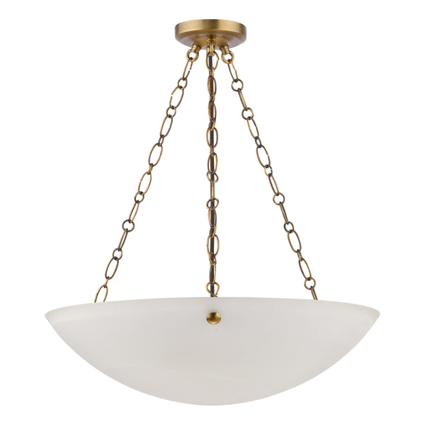 Keita Pendant in Antique Bronze with Alabaster Effect Glass Shade