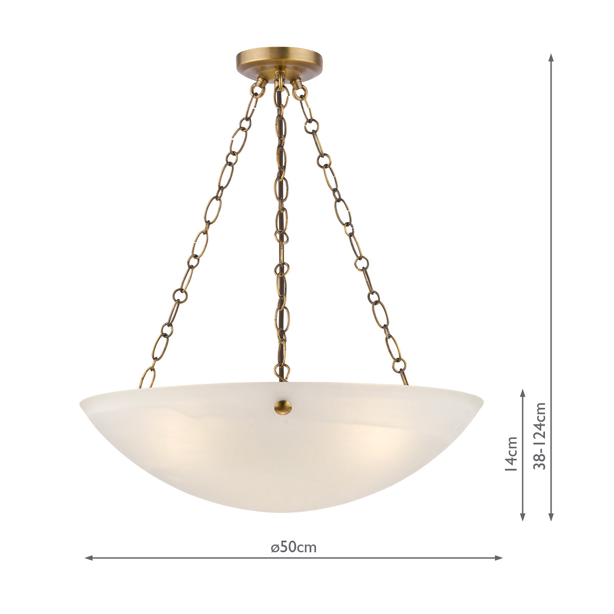 Keita Pendant in Antique Bronze with Alabaster Effect Glass Shade