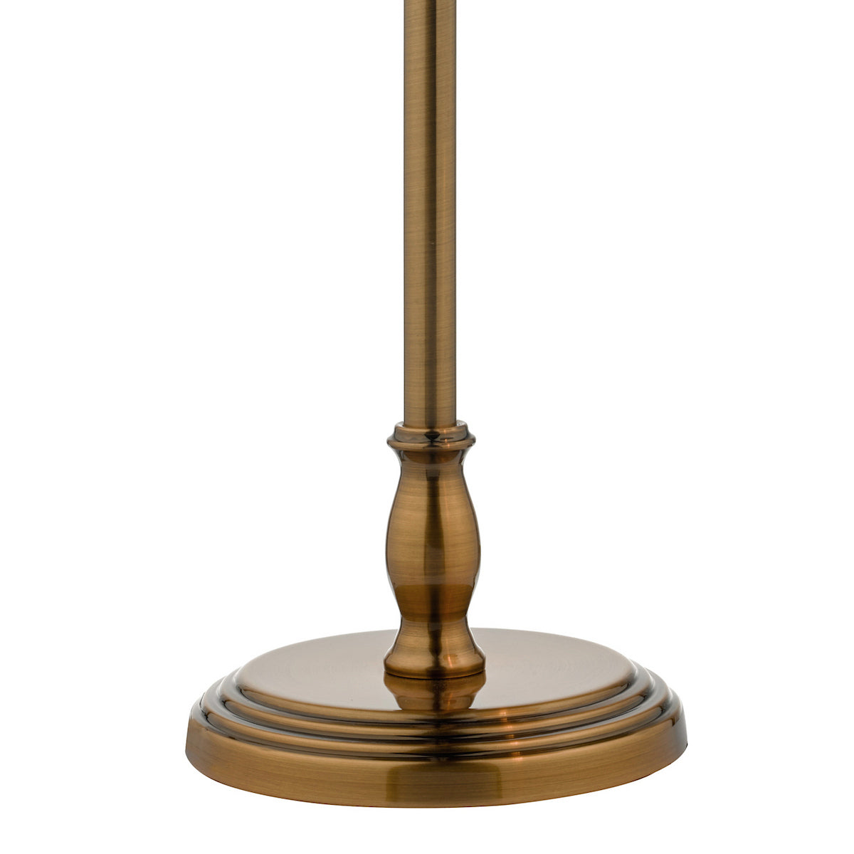 Bronze lamp base with a round, tiered foot and a decorative column