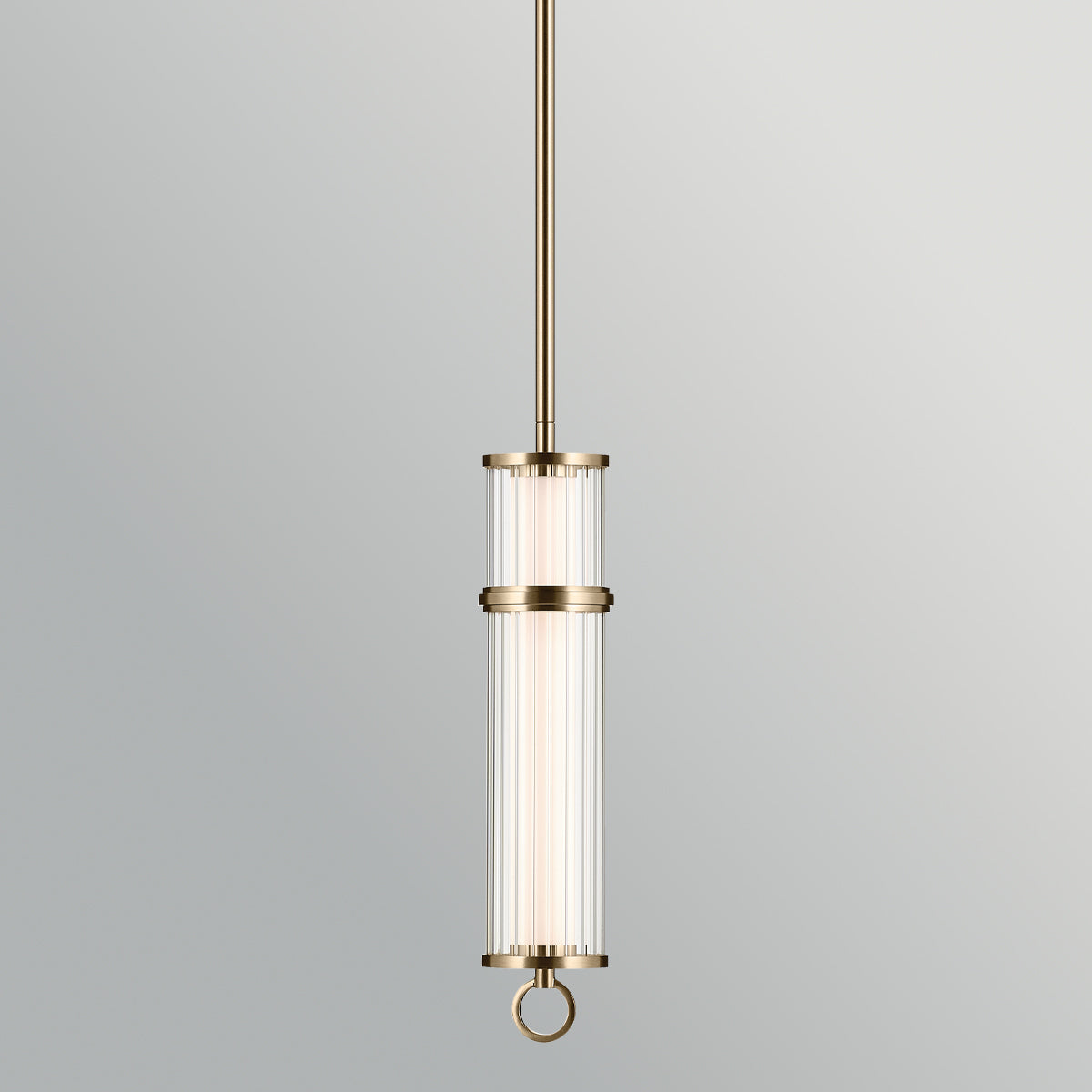 Riven LED Single Drop Pendant in Champagne Bronze