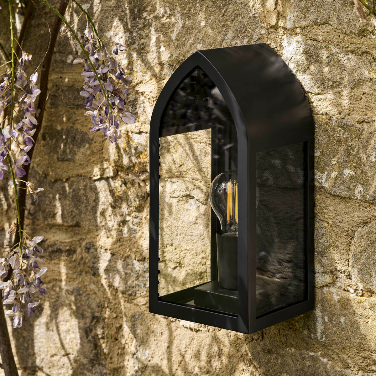 Fairford Exterior Wall Lantern in Carbon Black