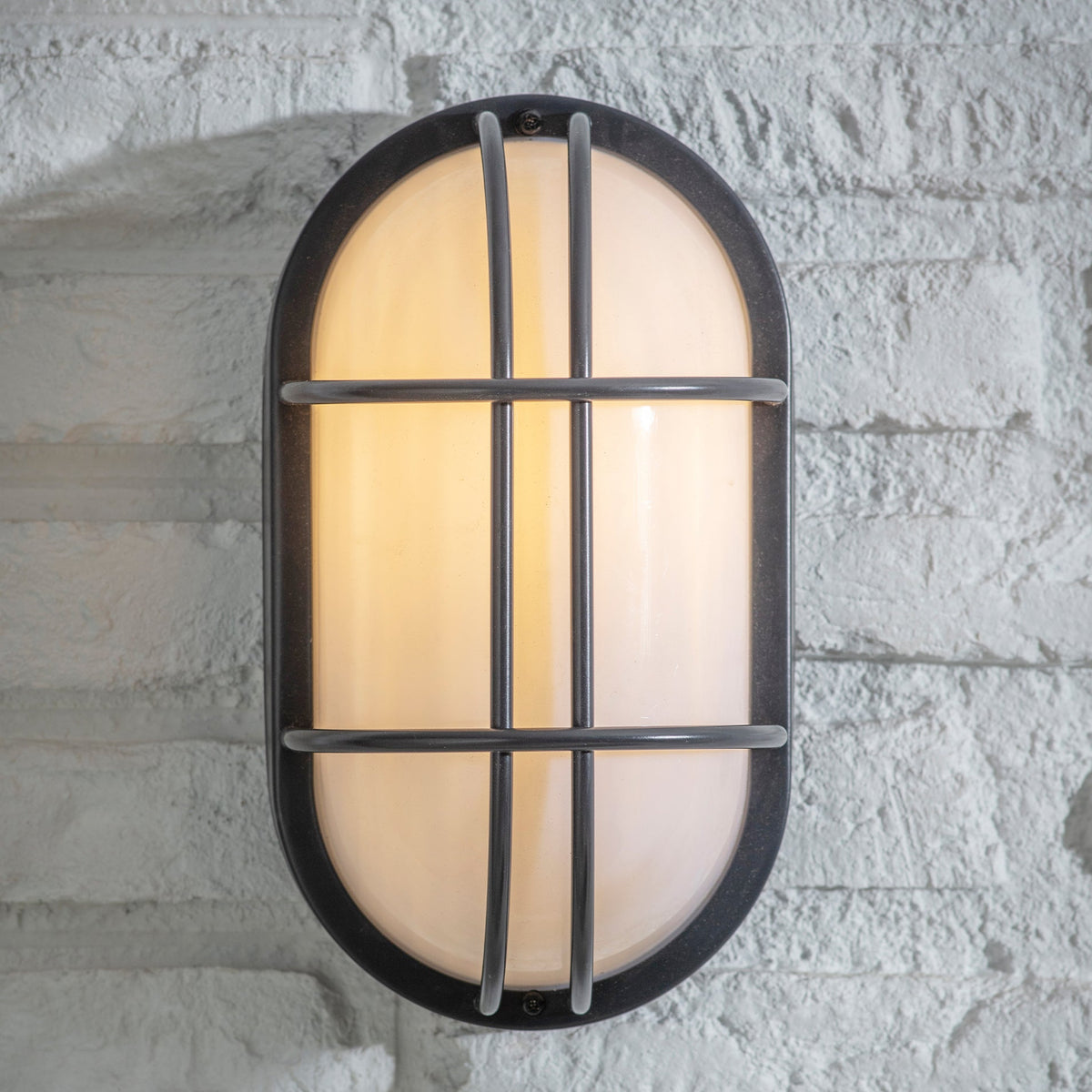 Harbour Bulkhead E27 Oval IP44 Exterior in Carbon