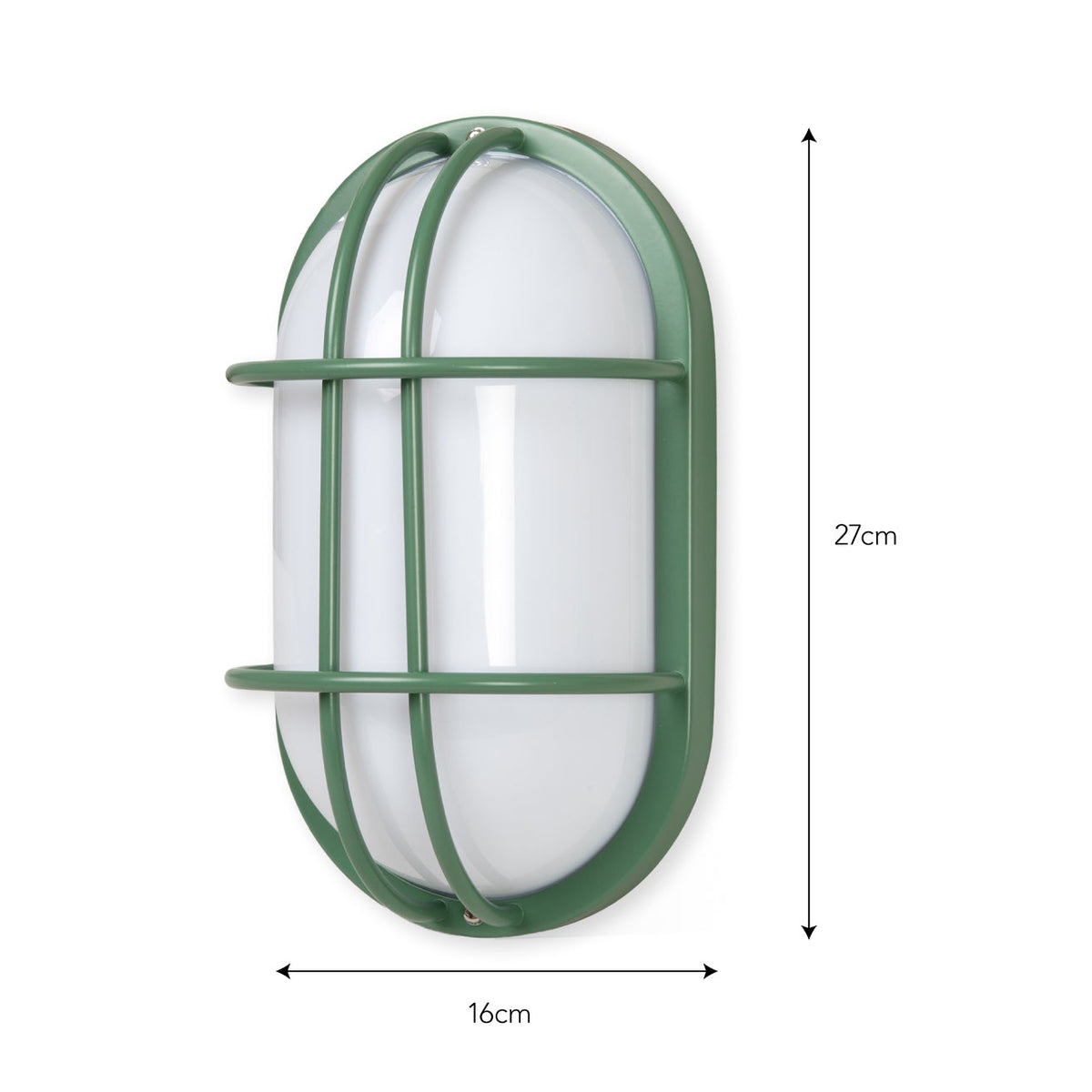Harbour Bulkhead E27 Oval IP44 Exterior in Thistle Green