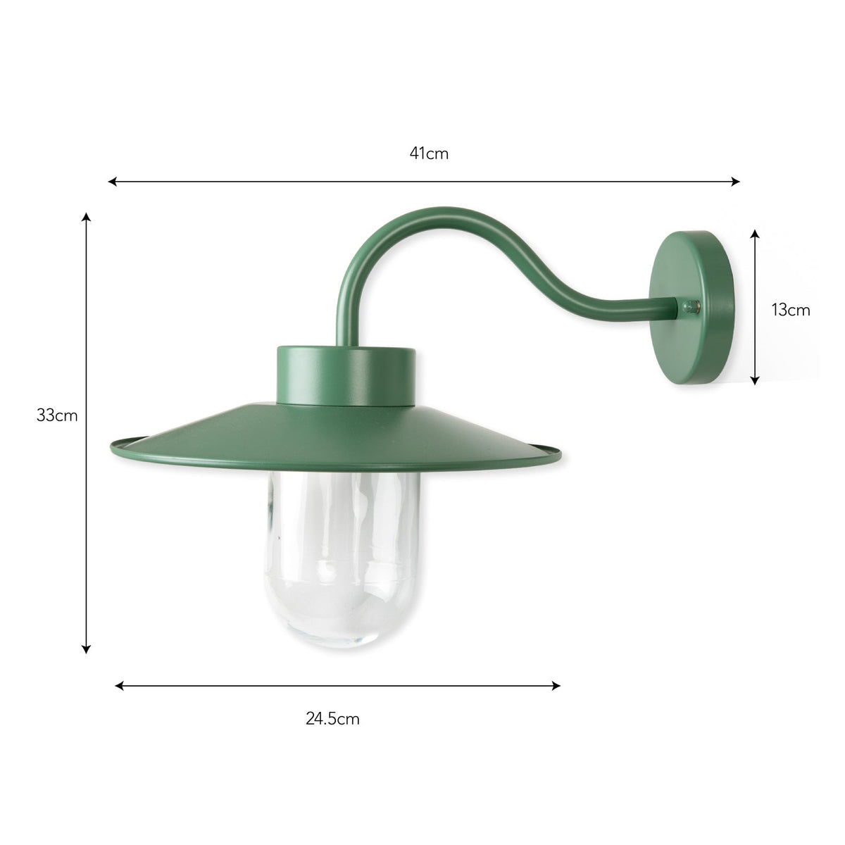Swan Neck Exterior Wall Light in Thistle Green
