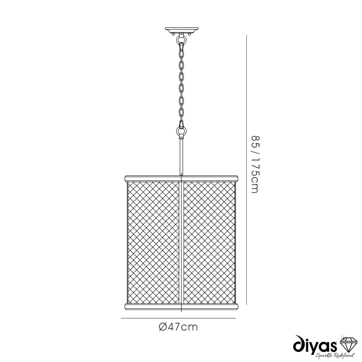 Asia 8 Light Lantern Pendant Light in Oiled Bronze with Clear Glass