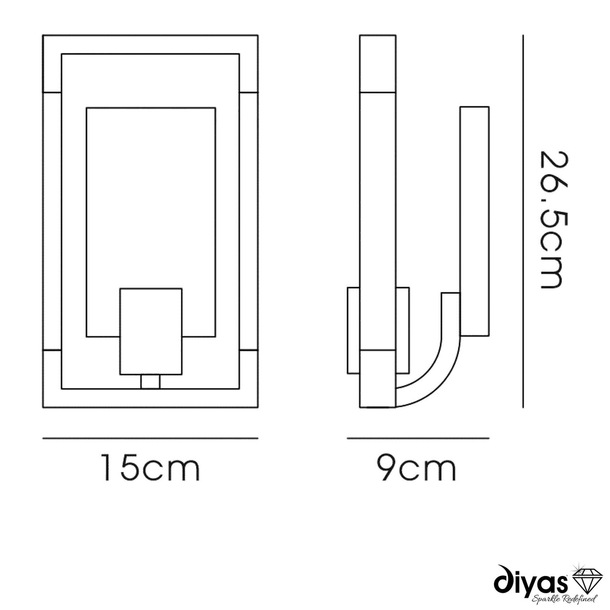 Canto Wall Light in Graphite & Clear Acrylic