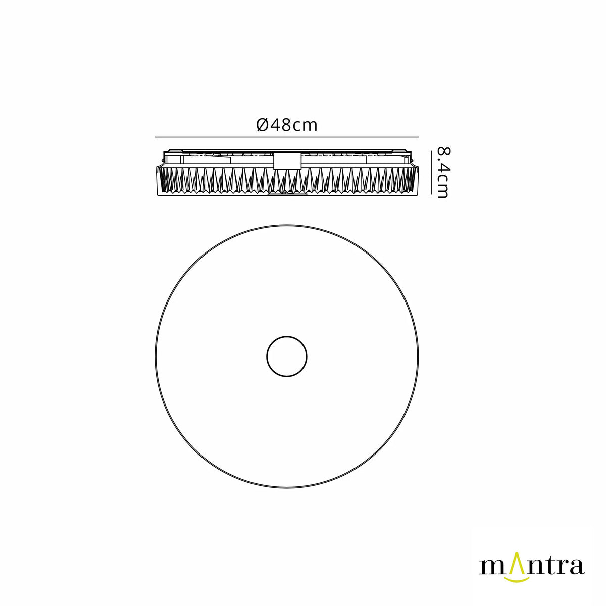 Frozen 48cm LED Ceiling Light in White with Ice Effect Diffuser