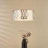 Locryn Four Light Pendant in Polished Chrome with Ivory Linen Shade