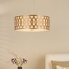 Locryn Four Light Pendant in Brushed Bronze with Taupe Linen Shade