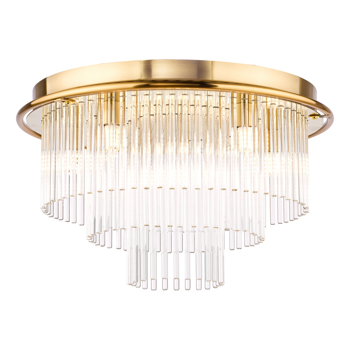 Lukas 6 Light Semi Flush Ceiling Light in Antique Gold with Clear Glass