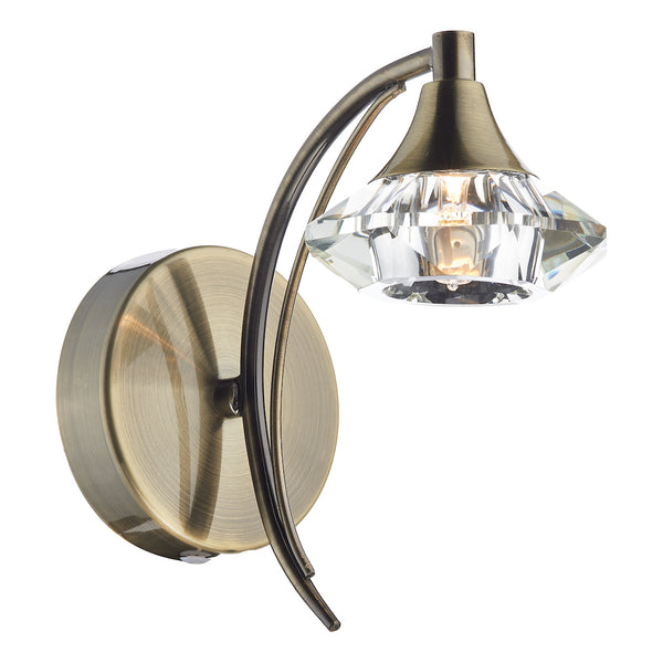 Luther Single Wall Light in Antique Brass