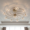 Luther 10 Light Semi Flush Ceiling Light in Antique Brass