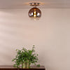 Lycia Semi Flush Ceiling Light in Satin Bronze with Bronze Ombre Glass Shade