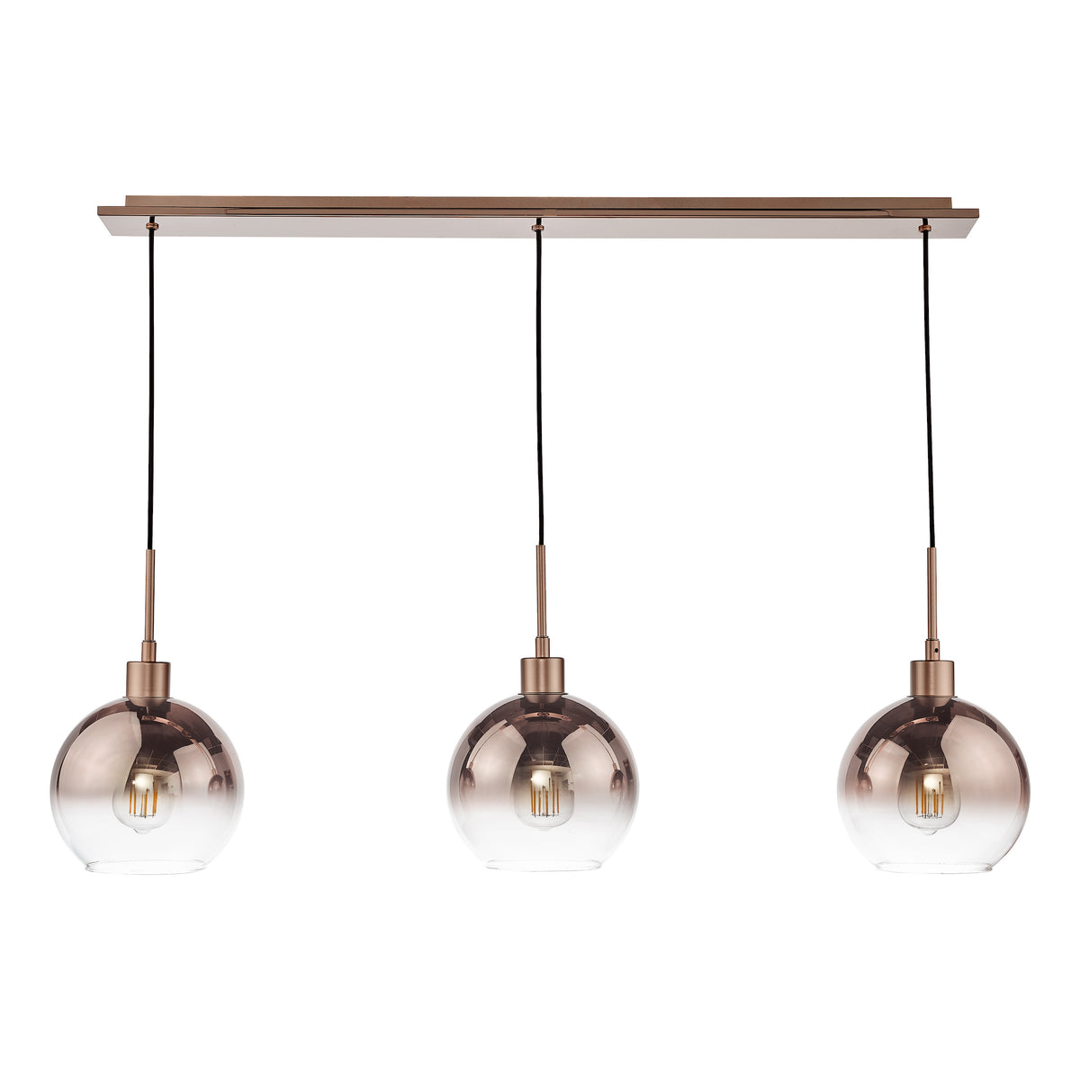 Lycia Linear Pendant In Satin Bronze with Bronze Ombre Glass Shade