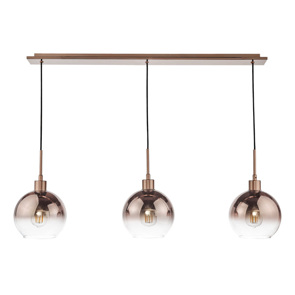 Lycia Linear Pendant In Satin Bronze with Bronze Ombre Glass Shade