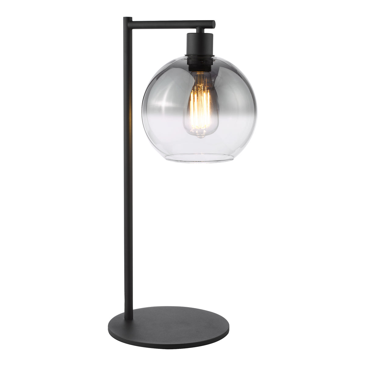 Lycia Table Lamp in Matt Black With Ombre Smoked Glass Shades