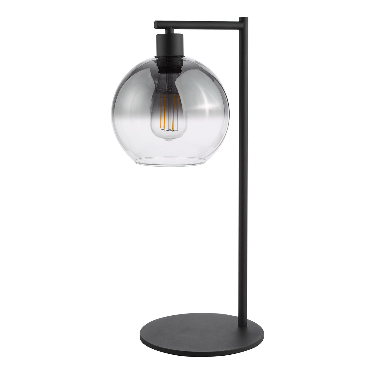 Lycia Table Lamp in Matt Black With Ombre Smoked Glass Shades