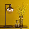 Lycia Table Lamp in Matt Black With Ombre Smoked Glass Shades