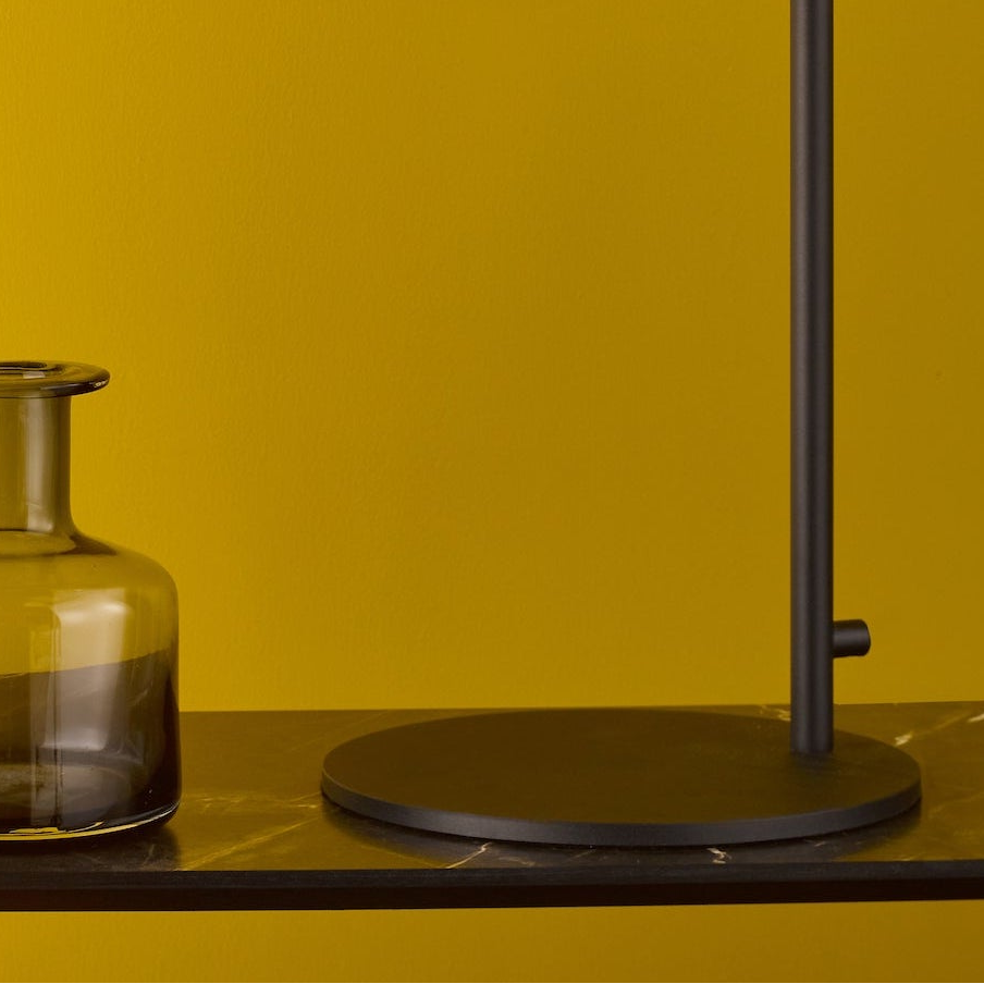 Lycia Table Lamp in Matt Black With Ombre Smoked Glass Shades