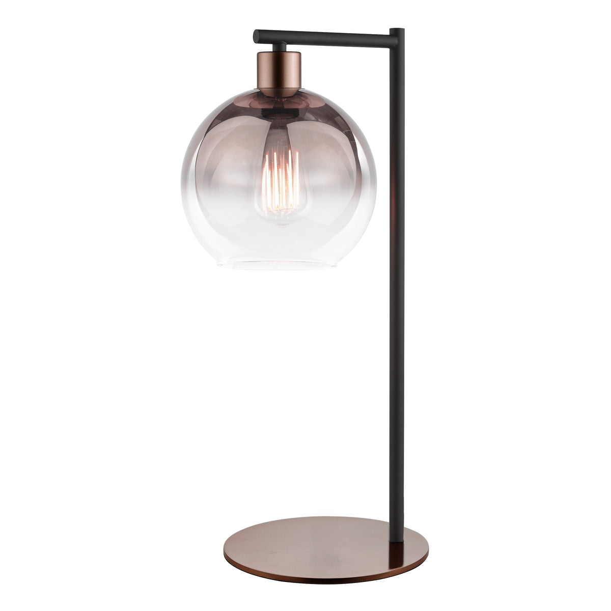 Lycia Table Lamp Satin Bronze with Bronze Ombre Glass Shade