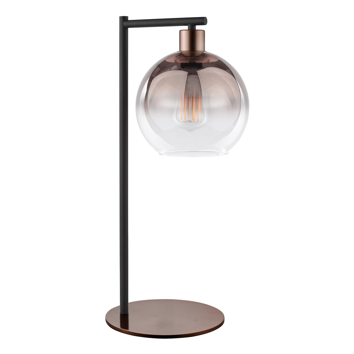 Lycia Table Lamp Satin Bronze with Bronze Ombre Glass Shade