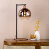 Lycia Table Lamp in Satin Bronze with Bronze Ombre Glass Shade