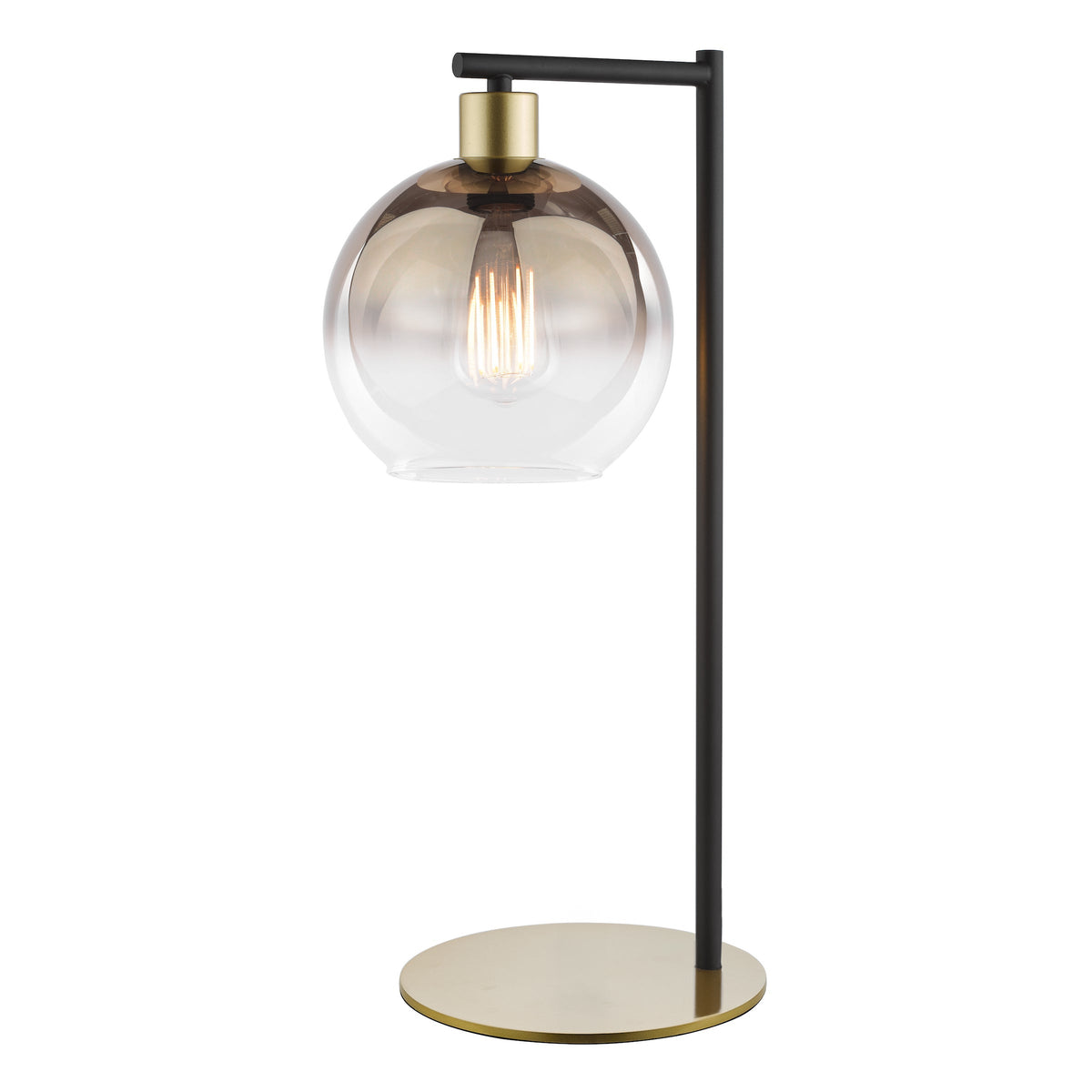 Lycia Table Lamp in Satin Gold With Ombre Gold Glass Shade