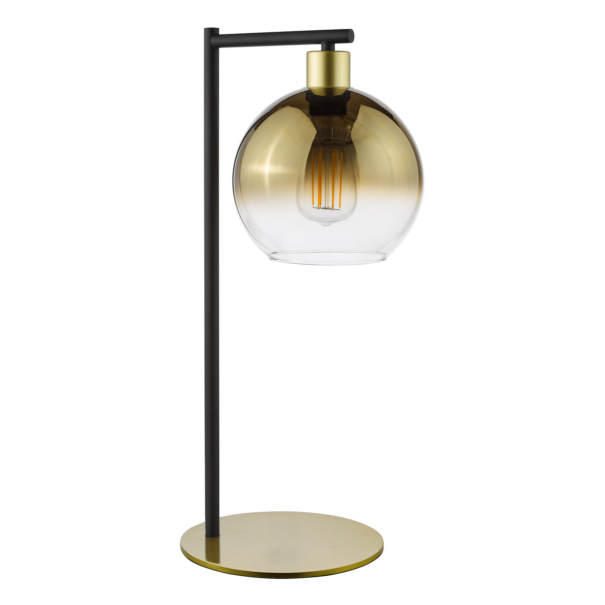 Lycia Table Lamp in Satin Gold With Ombre Gold Glass Shade