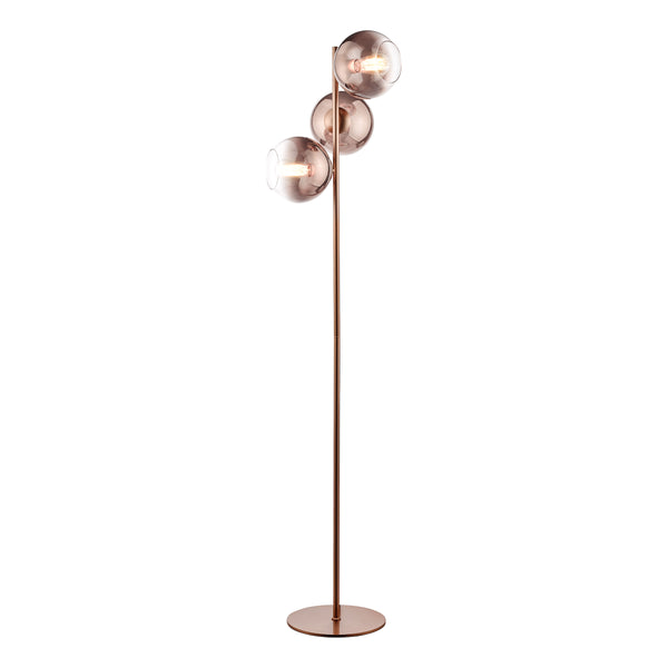 Lycia Floor Lamp in Satin Bronze with Bronze Ombre Glass Shade