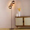 Lycia Floor Lamp in Satin Bronze with Bronze Ombre Glass Shade