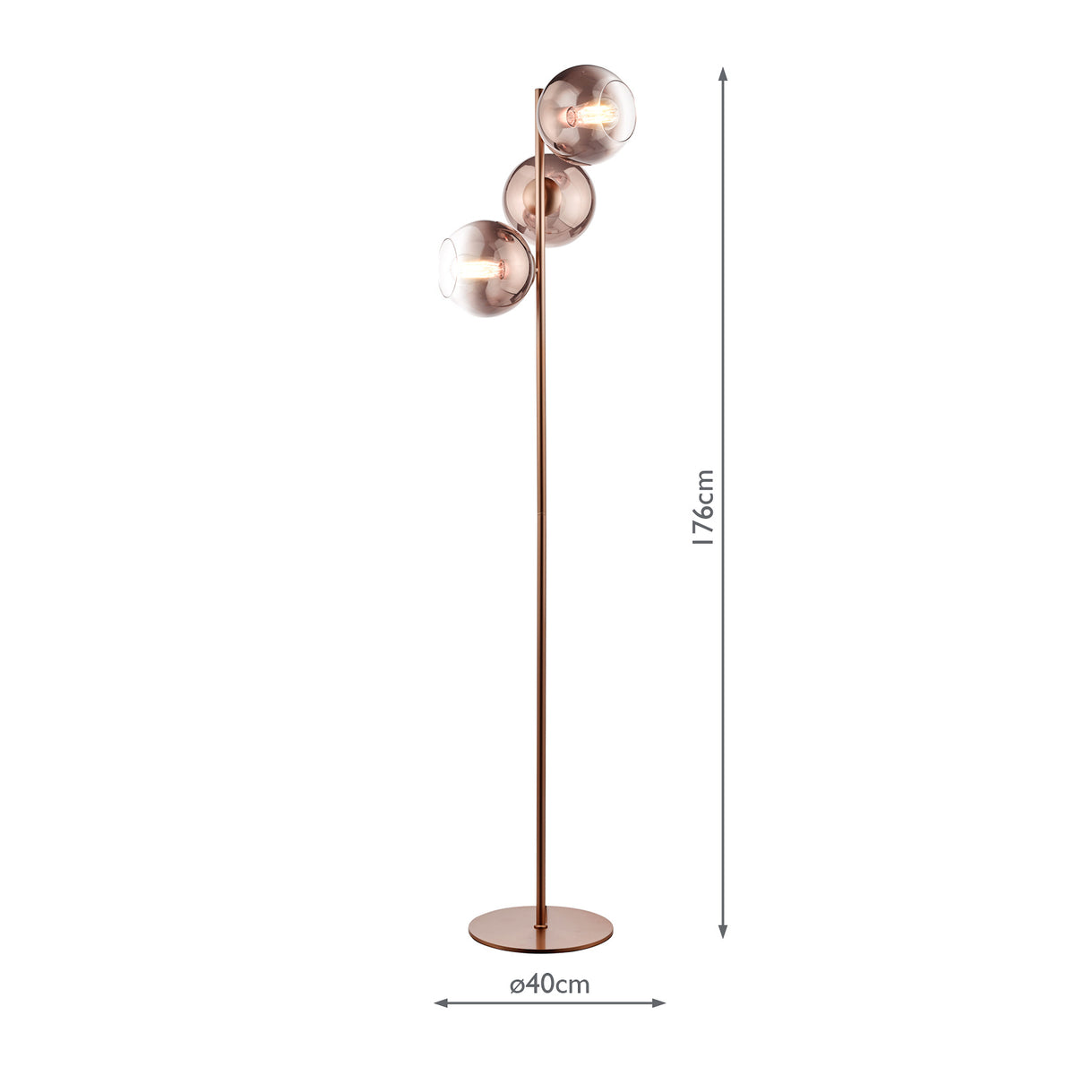 Lycia Floor Lamp in Satin Bronze with Bronze Ombre Glass Shade