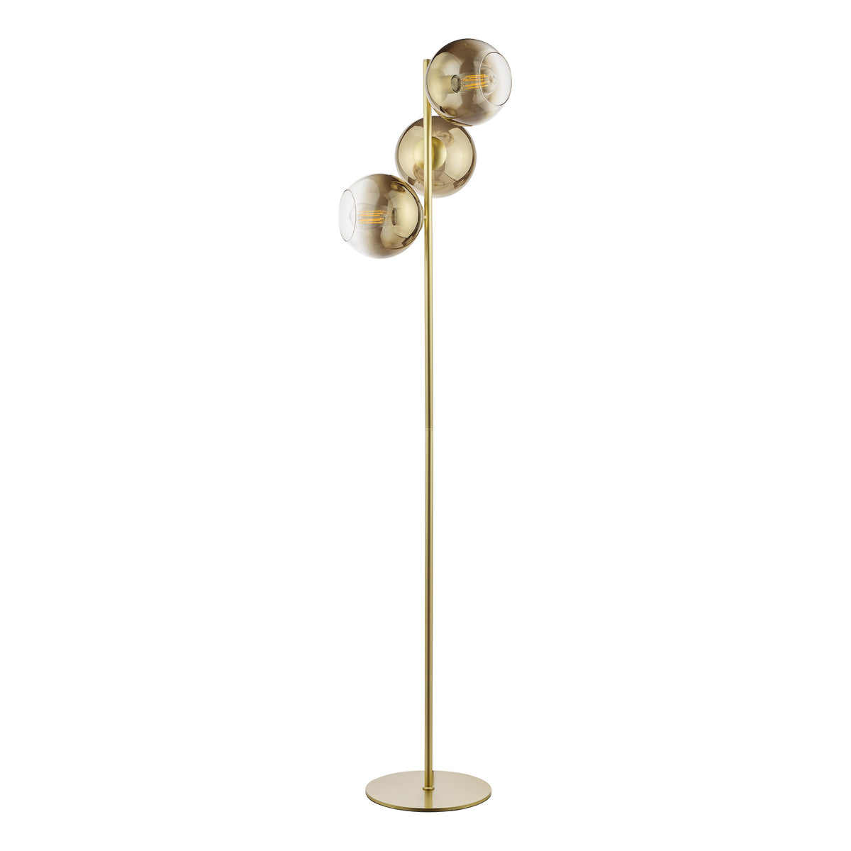 Lycia Floor Lamp in Satin Gold With Ombre Gold Glass Shade