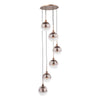Lycia 6 Light Cluster Pendant In Satin Bronze with Bronze Ombre Glass Shades