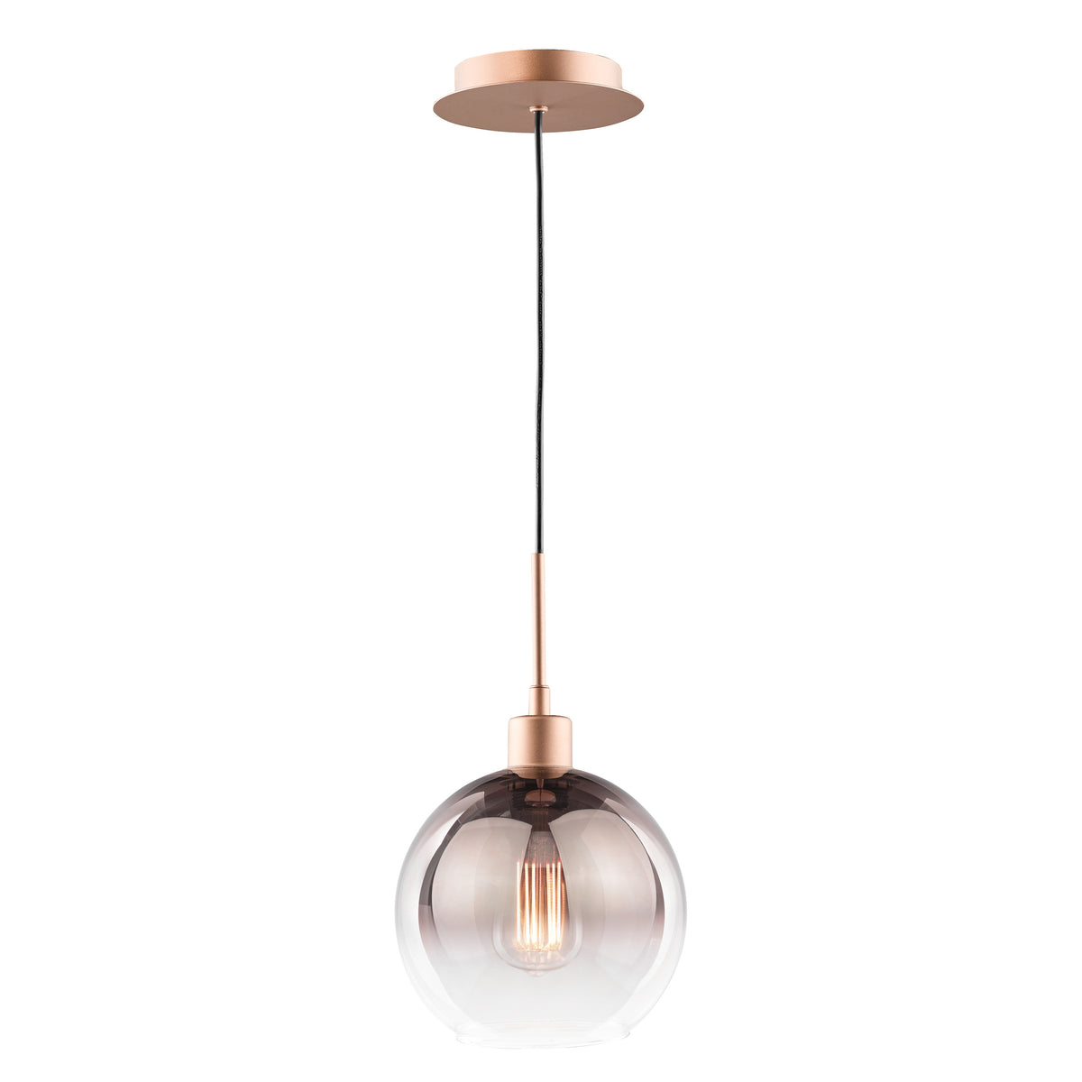 Lycia Single Pendant In Satin Bronze with Bronze Ombre Glass Shade