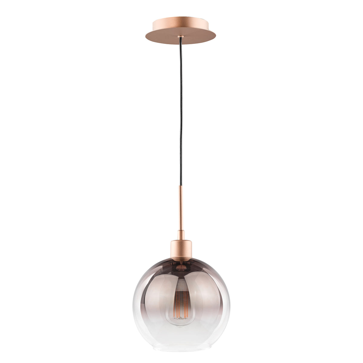 Lycia Single Pendant In Satin Bronze with Bronze Ombre Glass Shade