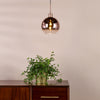 Lycia Single Pendant In Satin Bronze with Bronze Ombre Glass Shade