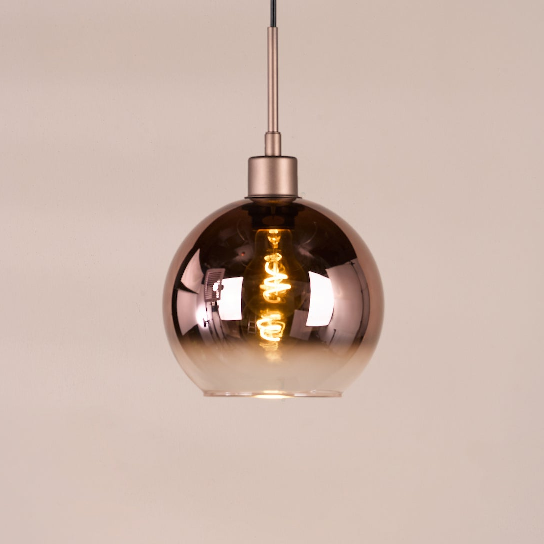Lycia Single Pendant In Satin Bronze with Bronze Ombre Glass Shade