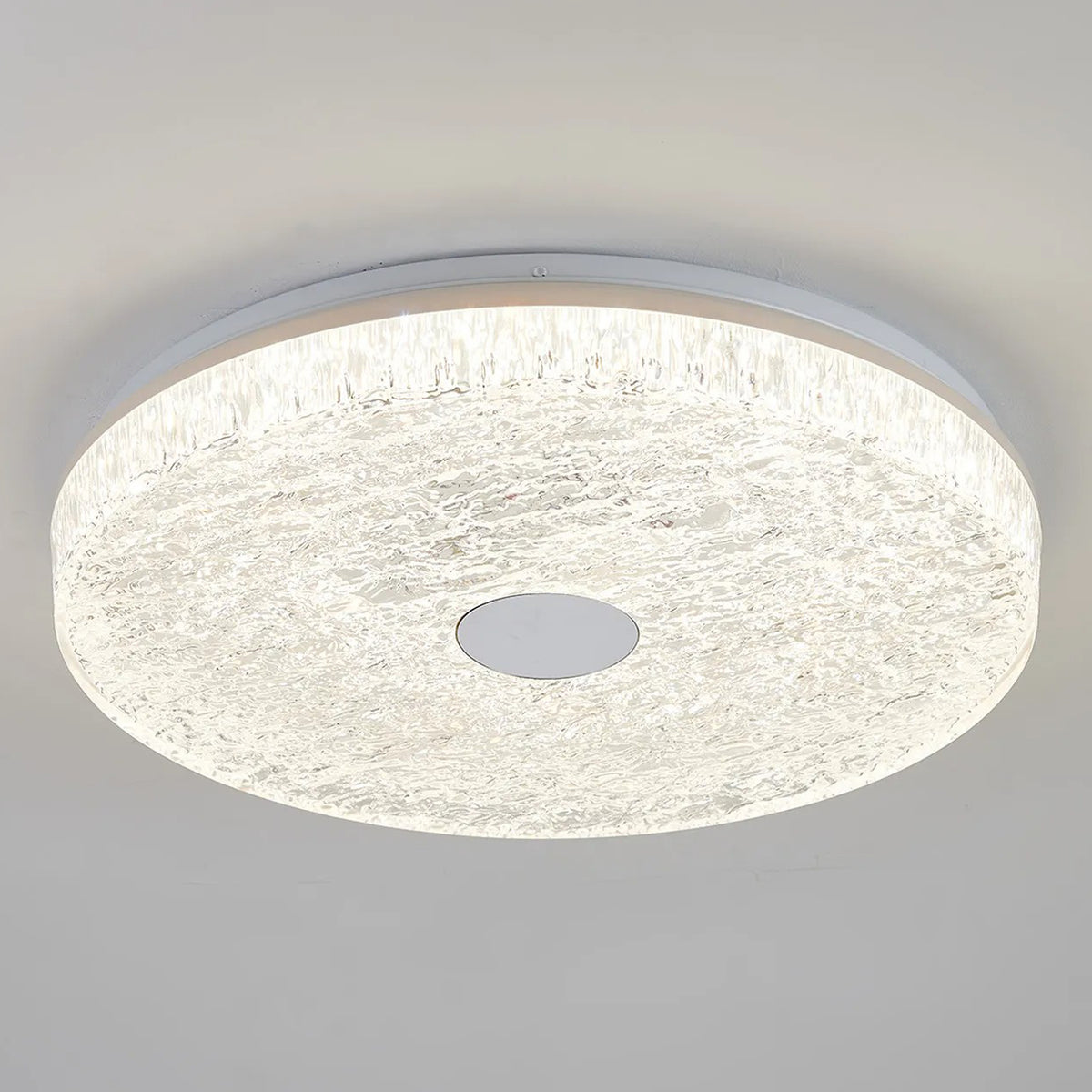 Frozen 48cm LED Ceiling Light in White with Ice Effect Diffuser