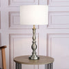 Madrid Table Lamp in Satin Chrome with White Shade
