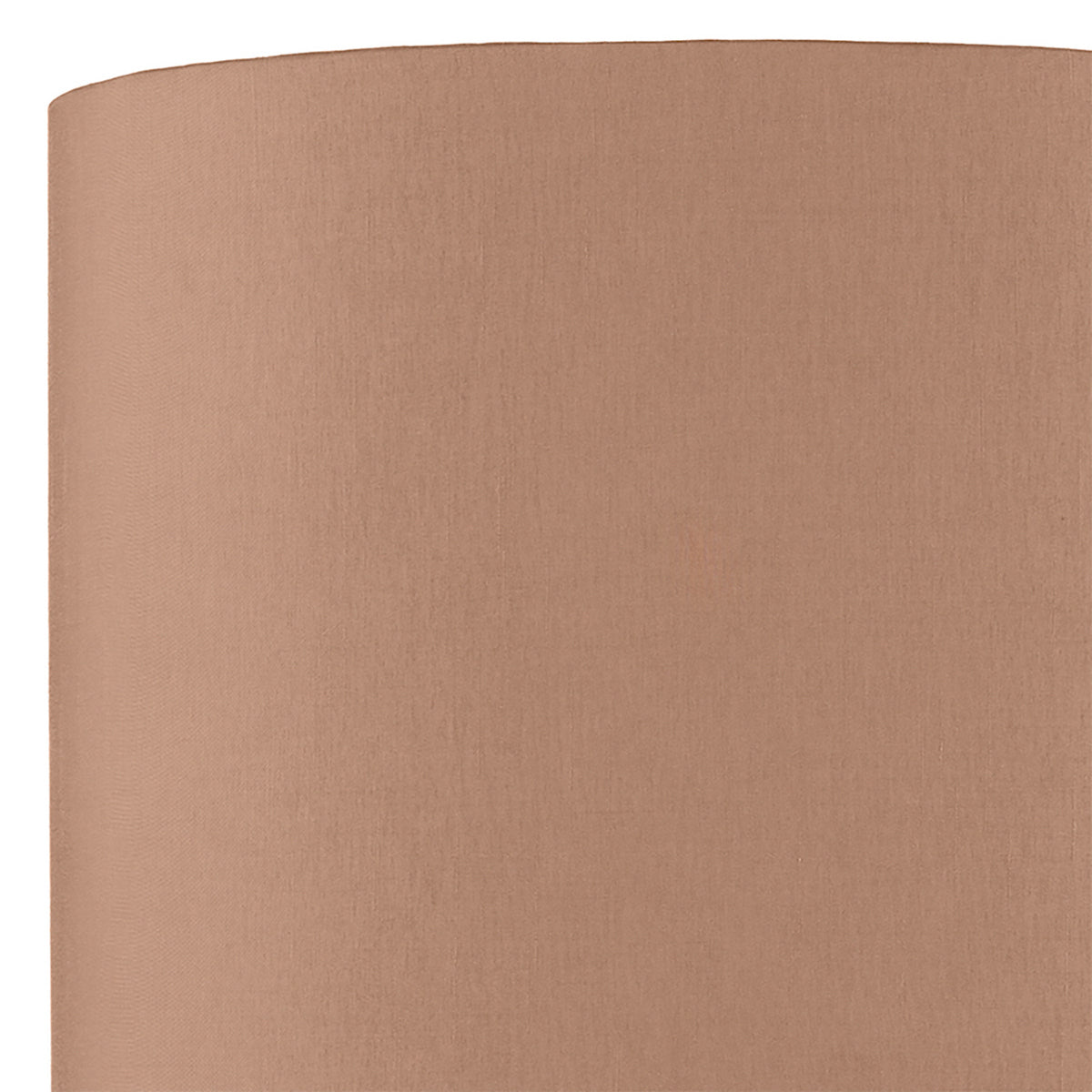 Close-up of a brown fabric lampshade with a subtle texture.
