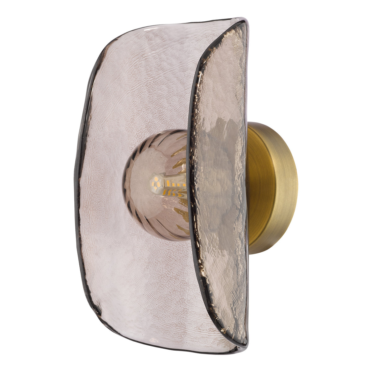 Megara Wall Light in Antique Bronze with Tea Smoked Glass Shade